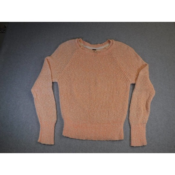 Womans Free People loose knit round neck pullover sweater peach size Medium - Picture 1 of 7